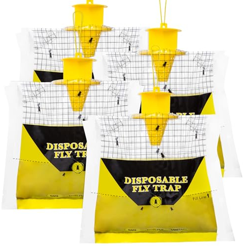 4 Stück Fliegenfalle, Insektenfallen, Tragbare Fliegenfallentaschen für Garten, Küche, 24,5 * 21 * 8cm