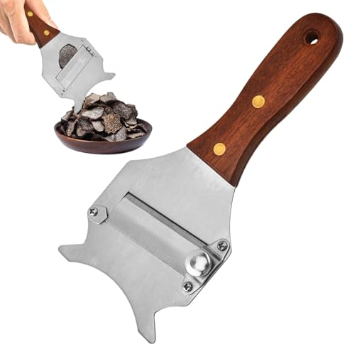 pcsfoe Trüffelhobel,Käsemesser Set,Trüffel Reibe,Edelstahl Reibe,Einstellbare Käsehobel Mit Holzgriff Zum Aufhängen, Schokoladenwickler-Werkzeug Für Zuhause, Küche, Restaurant