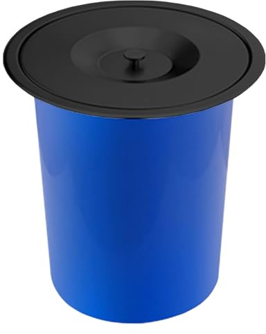 JTWWDM Cubos Basura Ocultos con Tapa Elevable de Acero Inoxidable, Cubo de Basura Plástico Integrado en Encimera, Conducto Residuos Redondo Empotrado para Cocina Baño Oficina,Negro,5L