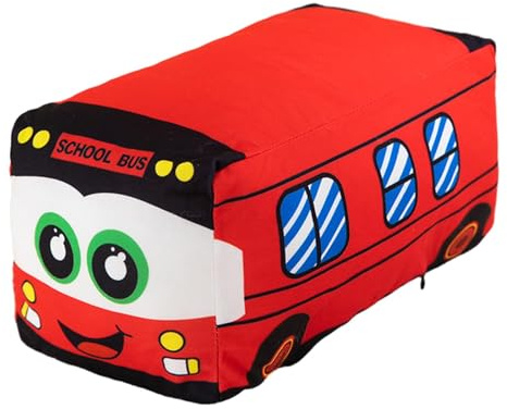 Almohada de Autobús Escolar de Peluche, Regalo para Niños, Abrazable, Regalo de Fiesta, Cojín Decorativo, Juguete de Coche de Peluche para Estudio Y D, Rojo 20cm