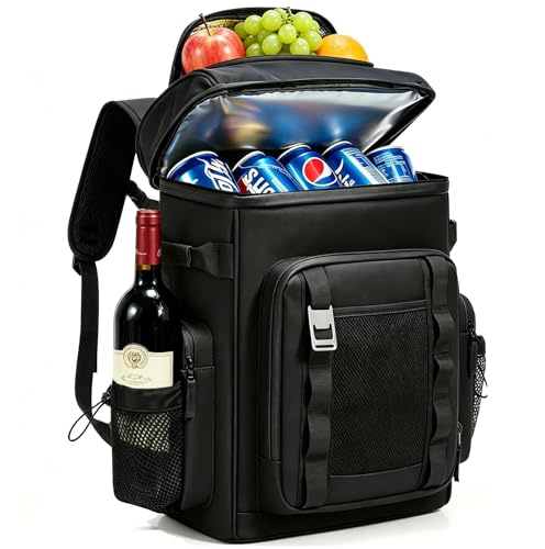 Bolsa térmica suave de 30 litros para 36 latas, mochila refrigeradora, bolsa de almuerzo, bolsa térmica con abrebotellas, mochila grande aislada a prueba de fugas para picnics, camping, barbacoas