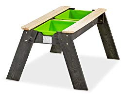 EXIT Toys Aksent Sandtisch & Wassertisch aus Holz - Spieltisch & Picknicktisch - Für Kinder im Garten - Mit 2 herausnehmbaren Behältern & Deckel - 100% FSC Zedernholz - 69x94x50cm