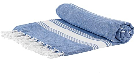 Nicola Spring Turkish Cotton Bath Towel - 170 x 90cm - Navy - Pack of 1 - Lightweight & Absorbent Large Adults Drying Beach Towel Bathroom Gym Cloth Sauna Hammam Shower Sheet