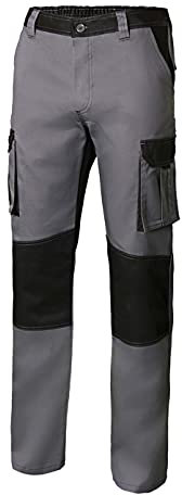 VELILLA 103020B_08/00_42 zweifarbige Hose mit mehreren Taschen, Grau und Schwarz