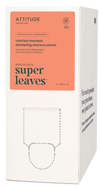 ATTITUDE Colorlast Hair Shampoo, EWG Verified, For Color Treated Hair, Protects Color, Naturally Derived Ingredients, Vegan and Plant Based, Avocado Oil and Pomegranate, Bulk Refill, 2 Liters