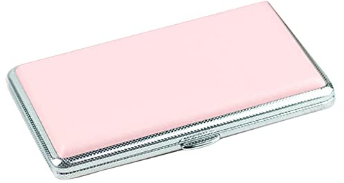 Boîte à Cigarette en Métal Rose - Étui Élégant pour Femmes - Contient 20 Cigarettes Slim