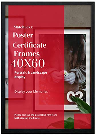 MatchLexx Modern Poster, Photo, 40x 60 cm Jigsaw puzzle Print Poster Photo Frame various sizes Wooden frames Ideal Home or Office Decor (40x60CM (15.7 x 23.6), BLACK)