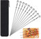 Brochettes de Barbecue de 36 cm, Lot de 10 Long Brochettes à Viande en Acier Inoxydable pour Barbecue avec Sac en Flanelle, BBQ Brochettes Réutilisables pour Barbecue Viande Légumes
