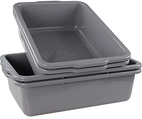 Jekiyo 4 Packs 32 L Commercial Bus Tubs Boxes, Large Food Grade Meat Tubs