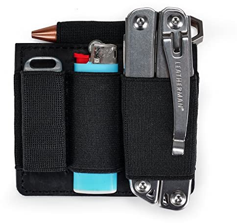 VIPERADE PL7 Elastischer EDC Organiser Klein Klett Organizer Insert mit 4 Elastische Einschubtaschen,Elastischer EDC Pouch Multitools Organiser Holster,Klett Organizer Panel -M