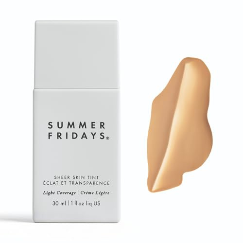 Summer Fridays Sheer Skin Tint - Hydratant avec couleur et acide hyaluronique - Aide à réduire le teint irrégulier de la peau - Sheer