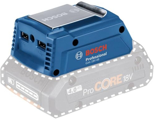 Bosch Professional 18V System Ladegerät GAA 18V-48 (kompakter USB-Ladeadapter, mit 2x 2,4 A Ladestrom)