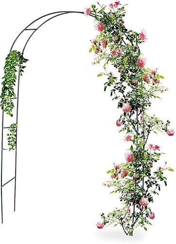 Arco Da Giardino Per Piante Rampicanti Rose Pergolato Traliccio Vite Decorazione Per Eventi Matrimoni Viali Design Sostegno In Metallo Verde Scuro 240 x 140 x 38 cm