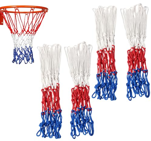 4 Stück Basketballnetz, Professionelles Basketballnetz, Tragbares Basketballnetz, Geeignet Für Schulsportplätze, Basketballsportarten Im Innen- Und Außenbereich (50 cm)