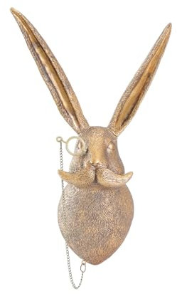 Joogour Head Wall Mount Decor,Resin Animal Sculptures,Art Deco Wall Hanging Decoration for Living Room Bedroom Officeroom Gift (Rabit)