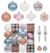 Oairse 50 pcs Christmas Baubles Ornaments Set Glitter Shatterproof Ball for Christmas Tree Decorations Hanging Baubles Ornaments for Xmas Tree Holiday Party Wedding Home Decor - Pink White Blue