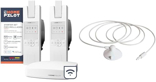 HOMEPILOT Rollladen Smart-Home Starter-Set & Sonnensensor 0,75m - passend für RolloTron elektrischer Gurtwickler