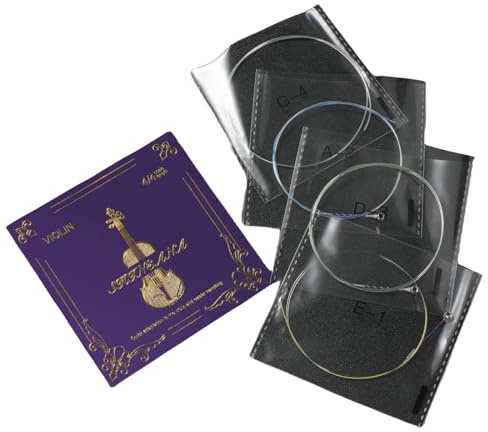 Jeu complet de cordes de violon de rechange, durabilité et tonalité riche – Fabriquées à la main avec des matériaux de qualité supérieure – Pour tous les niveaux (taille 4/4)