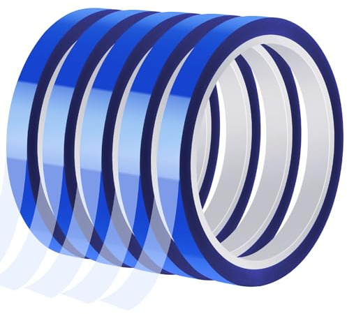 Fyguard 5 rotoli di nastro adesivo resistente al calore, 10 mm x 30 m, nastro adesivo a sublimazione, colore blu, protezione dal calore, per circuiti elettronici a sublimazione