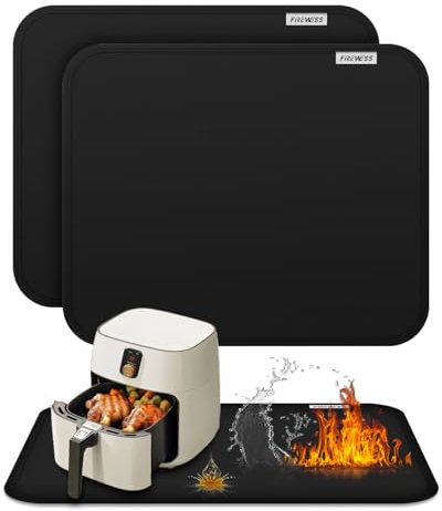 Résistants à la chaleur pour friteuse à air, friteuse, four, 2 Pièces tapis anti feu pour comptoir de cuisine, protection sous cafetière comptoir (40 x 50 cm)