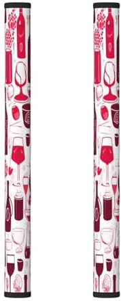 Set di 2 coperture per maniglie del frigorifero, per bottiglie di vino rosso e rosa, lavabili per elettrodomestici da cucina, per forno a microonde, forno, lavastoviglie, frigorifero