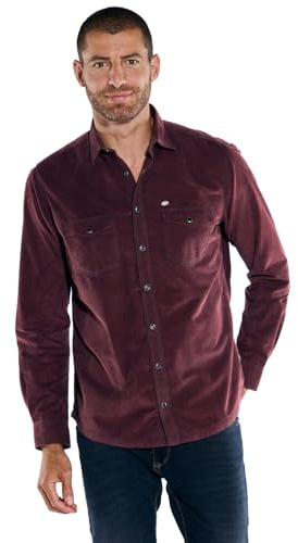 engbers Herren Herren Langarm-Hemd Uni, Bordeaux, 37392, Bordeaux in Größe 4XL