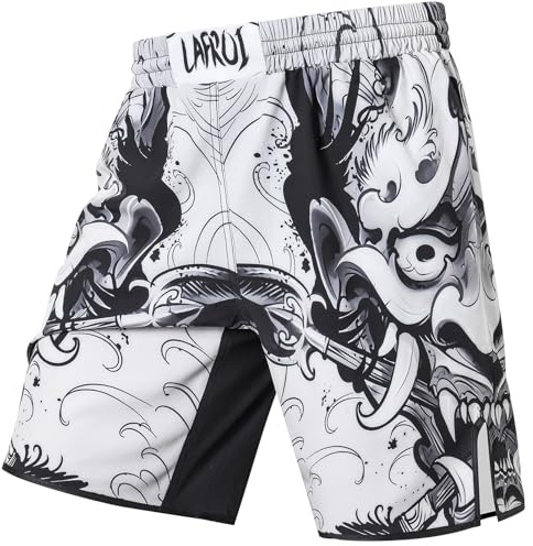 LAFROI Pantalones Cortos de Entrenamiento para Hombre, MMA Cross-Training, con cordón-QJK06