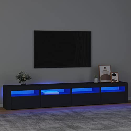 Capwee Mobile Porta TV con LED 240 cm per Soggiorno o Salotto - Nero