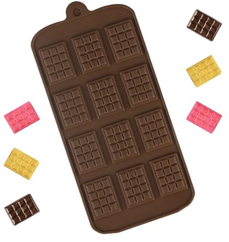 Small Silicone Chocolate Bar Mould - 12-Cavity Mini Candy Chocolate Making Mold, Non-Stick, Reusable for DIY Baking and Candy Bars, Chocolate Mold