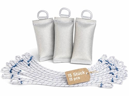 FLAGLY Premium flaggor och flaggor monteringsset – 3 x flaggvikt 700 gram + 15 x skramfria flaggöglor, flaggstångstillbehör