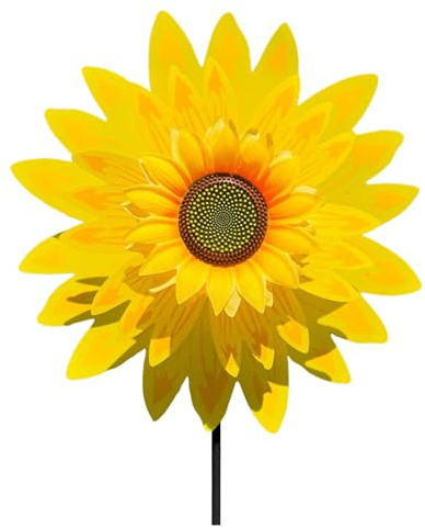 Sunflower Wind Spinners Lawn Pinwheels,1Pcs Large Windmill Pinwheel for Garden Yard Party Outdoor Decor,Sculptures Spinner Rainbow Windmills Statue Courtyard Balcony Decoration