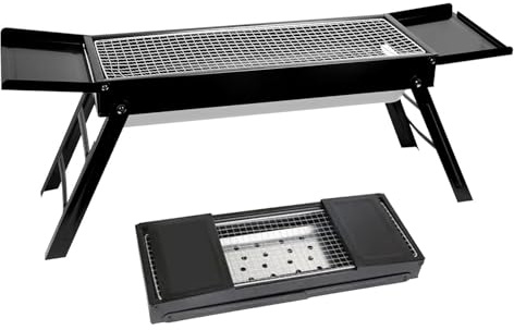 Parrillas de carbón portátiles – Parrilla plegable para barbacoa | Equipo portátil de barbacoa para picnic, senderismo, playa, camping, mochileros