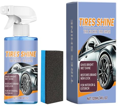 Spray Per La Pulizia Dei Pneumatici, 120ml Prodotto Per Ripristinare Lucentezza Con Spugna, Alta Brillantezza Per Pneumatici Auto, Per La Cura Esterna 'Automobile E La Protezione Di Lunga Durata