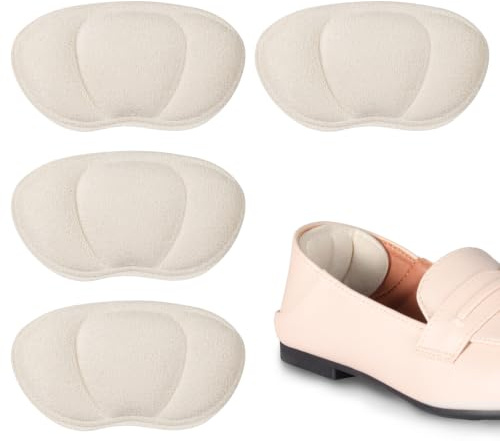 AnnndFoot Heel Cushion Inserts 2 Pairs - Innovative Circular Design for Superior Comfort, Heel Grips Liner to Prevent Shoes Rubbing, Stop Heel Slipping and Fix Loose Shoes for Women and Men (Beige)