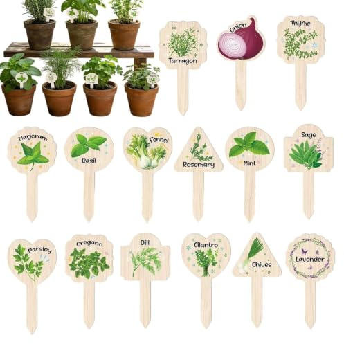 Marcadores De Plantas De Exterior 15 Piezas Etiquetas De Jardín De Madera