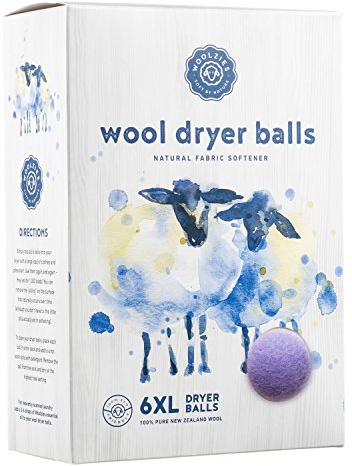 Woolzies Wool Dryer Balls Organic Big Wool Spheres Best Fabric Softener | 6-Pack XL Dryer Balls for Laundry is Made with New Zealand Wool | Use Laundry Balls for Dryer with Essential Oils (Lavender)