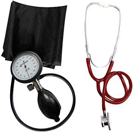 Tiga Pro 1 Tensiomètre professionnel pour haut du bras avec stéthoscope à double pavillon Rouge Tiga-Med