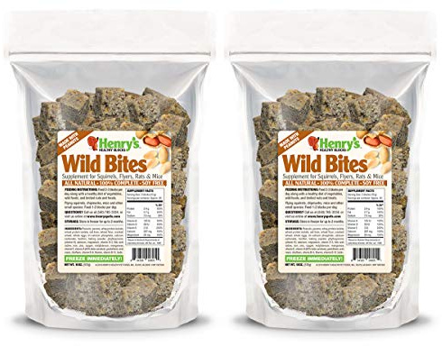 Henry's Wild Bites – Nutritionally Complete Rodent Blocks – Food for Squirrels, Flying Squirrels, and Chipmunks, 18 Ounces (2-Pack)