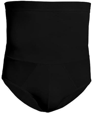 MECKOZ Slip Amincissant pour Hommes sous-vêtements Amincissants Taille Haute Culotte de Compression Ceinture Abdominale avec Caoutchouc Antidérapant(Schwarz,XL)