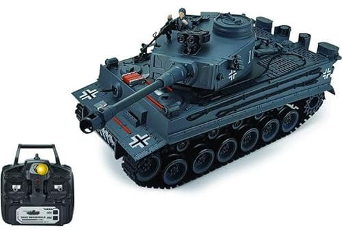 s-idee® RC Panzer S812 German Tiger grau 1:18 2.4 Ghz Battle Tank mit Schussfunktion