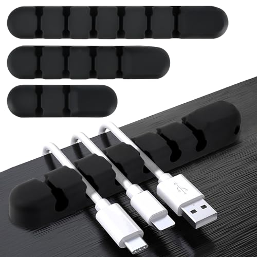 KEWUZY Kabelhalter Kabelclips,3 Stück Kabelmanagement Organizer Kabelführung Set,Mehrzweck Kabelmanagement Selbstklebend Kabelhalter Clips für Schreibtisch, USB Ladekabel, Büro Zuhause Nachttisch
