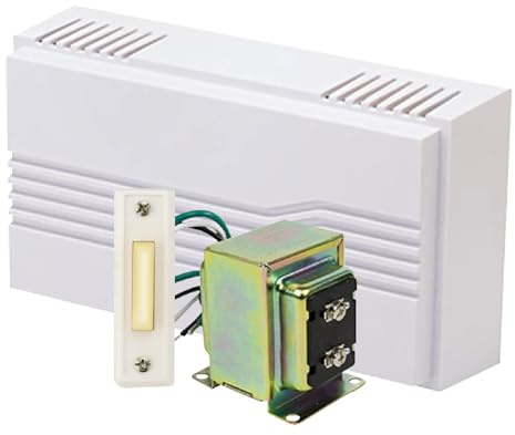 Newhouse Hardware Hardwired Chime Kit with 16-Volt/30VA Transformer and Surface-Mount White Button