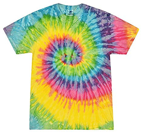 TICTEX - Camiseta unisex Batik de Colortone – Camisas coloridas para mujer y hombre – Tie-Dye – Ropa hippie – Camiseta neón de algodón S M L XL XXL 3XL 4XL 5XL, 4XL