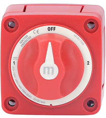 Batterieschalter 3 Positionen, 300A Batterie Trennschalter Zweikreis Batterieschalter Hauptschalter On-Off Einbau Stromschalter Akku Trennen Master für Marine Auto LKW Anhänger