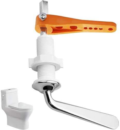 HARY Toilet Flush Handle Replacement, Universal Chrome Plated Toilet Cistern Lever, Adjustable Arm for System, Durable Alloy Flush Lever for WC Tank, Cistern Arm