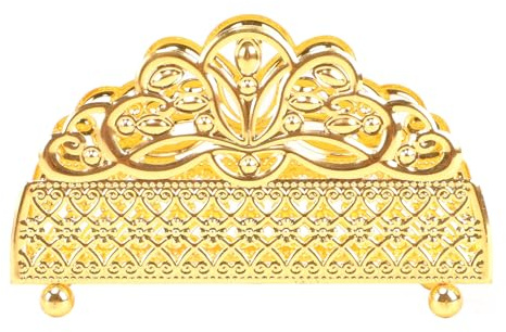 Guld Servetthållare, Järnservetthållare för Bord, Lyxig Metallservetthållare Vintage Servettdispenser Organizer Elegant Vävnadsdispenser för Köksbänkar, Middagsbord