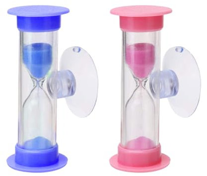 Ginddy Sanduhren für Kinder,2 Stück Sanduhr Zahnputzuhr 3 Minuten Zahnputz Timer mit Saugnapf Messgerät für Kinder Geschenk Dekorationen Zuhause Sanduhr
