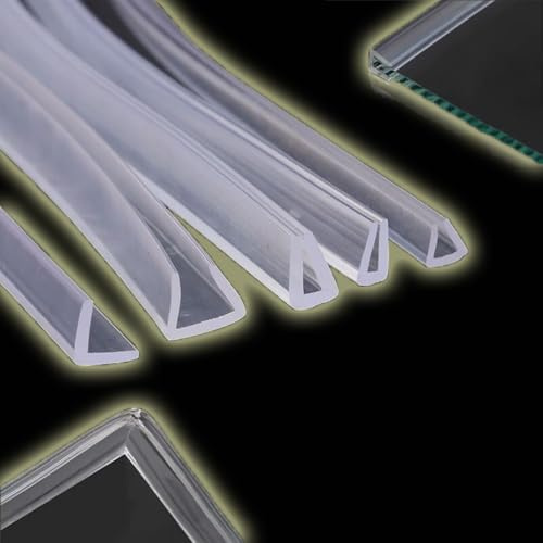 VLKLPZAHAK Profilo di Protezione per Bordi Senza Telaio, Profilo A U, Guarnizione per Porta Doccia in Vetro, Profilo Trasparente, Profilo di Finitura Trasparente da 0,5-26 Mm(3mx18-20mm/0.7-0.78in)
