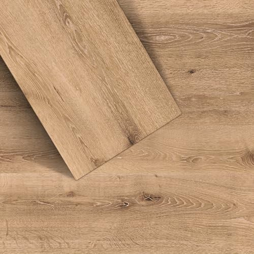 Wild-Wood SPC Vinylboden Klicksystem 2,23 m² Packung (8 Stück) mit IXPE Trittschalldämmung für Fußbodenheizung geeignet wasserdicht & robust 122x23x0,6cm WINTER OAK