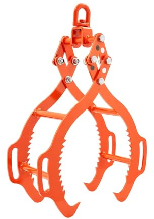 32 Heavy Duty Log Lifting Tongs with 4 Serrated Claws - 2200 LB Capacity Steel Swivel Dragging Tongs for Tractors, Trucks, Forklifts, and ATVs - Ideal Lumber Skidding Tool
